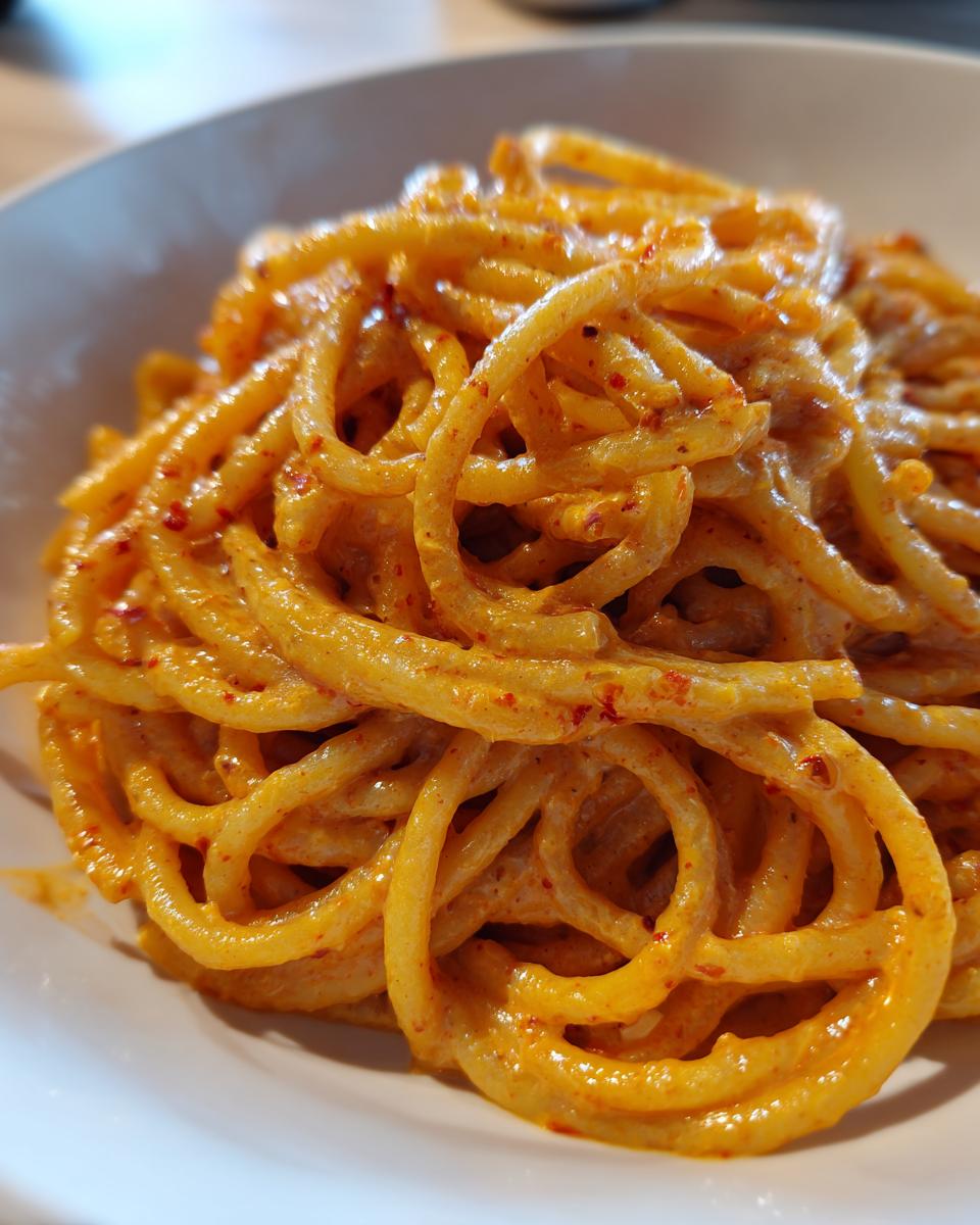 Creamy Red Pepper Alfredo Pasta - detail 3