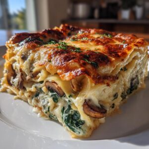 Creamy Spinach Mushroom Lasagna