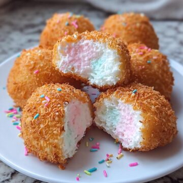 Crispy Cotton Candy Cheesecake Bombs