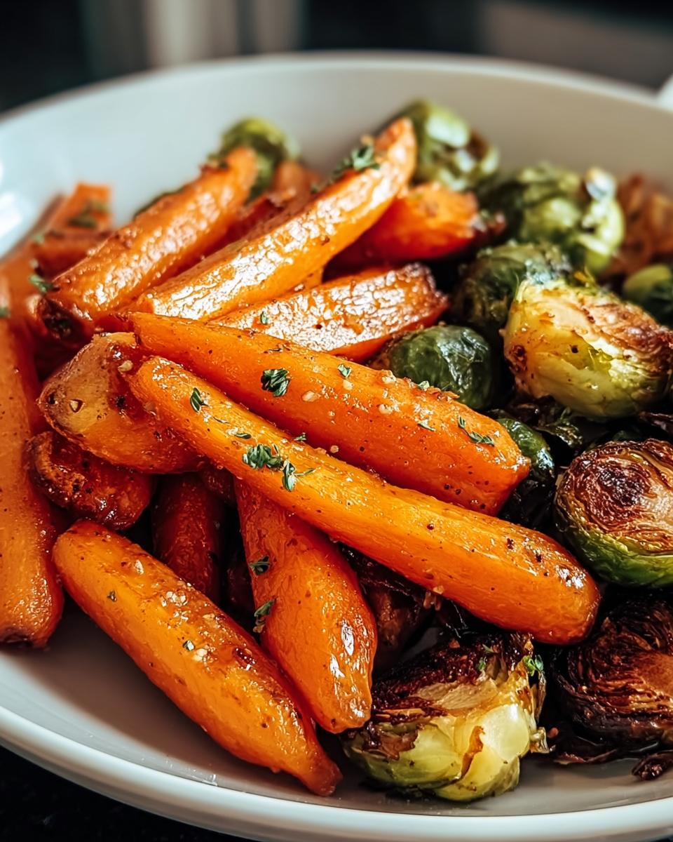 Crispy Maple Glazed Carrots and Brussel Sprouts - detail 1