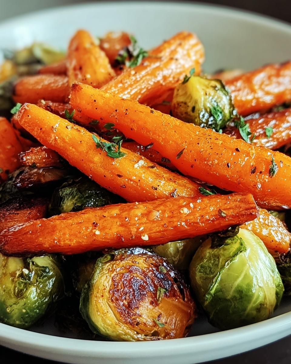 Crispy Maple Glazed Carrots and Brussel Sprouts - detail 2