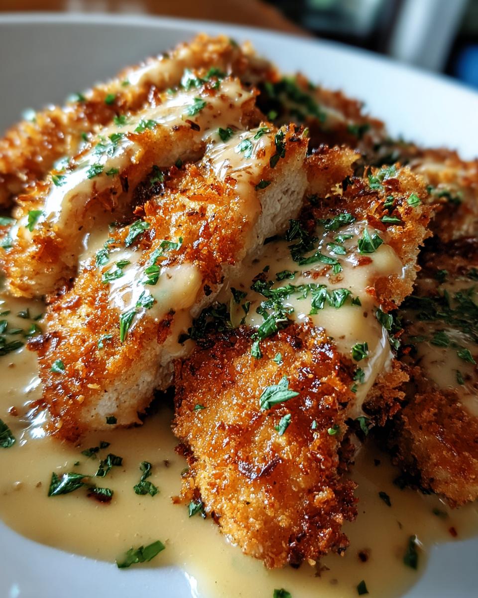 Crispy Parmesan Chicken with a Rich Garlic Sauce - detail 1