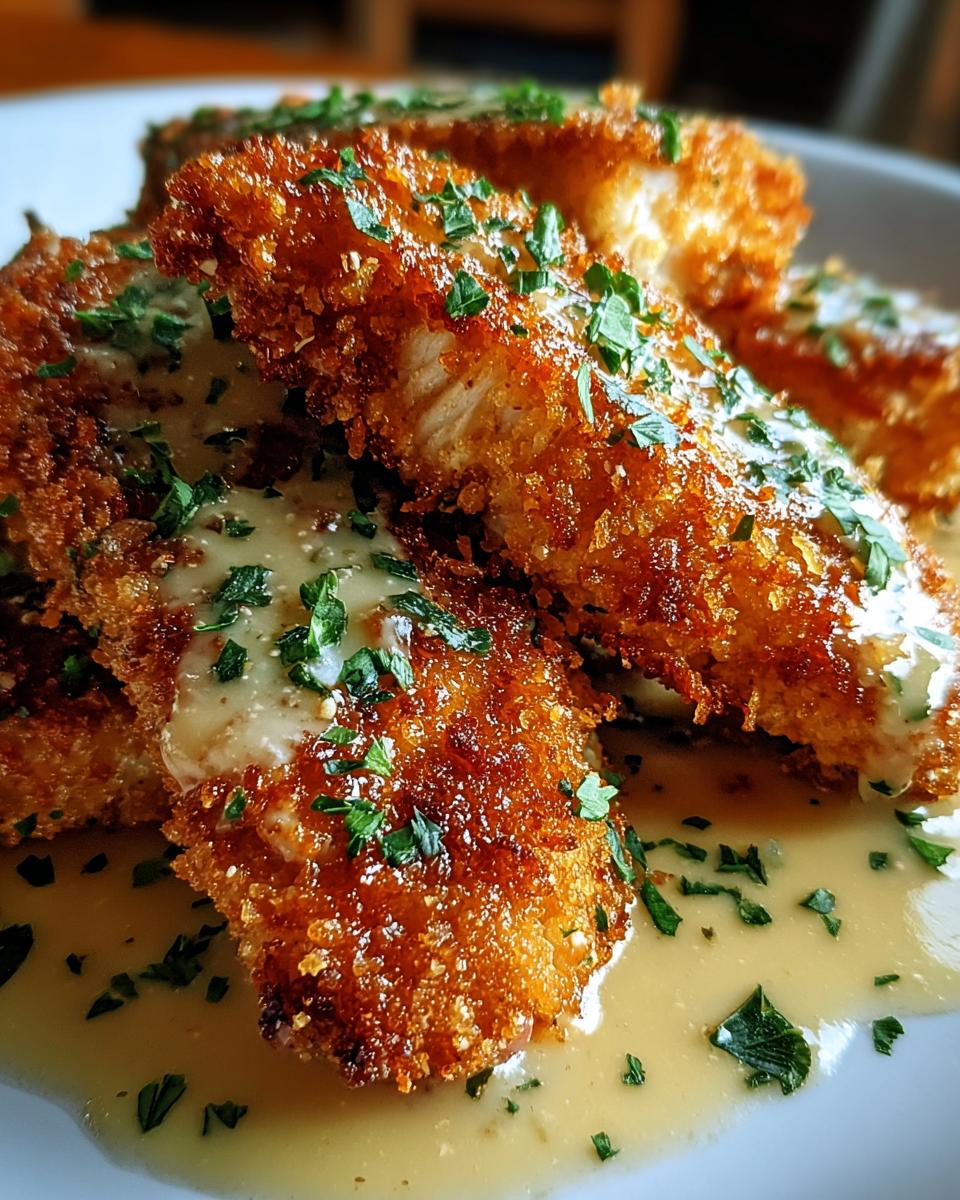 Crispy Parmesan Chicken with a Rich Garlic Sauce - detail 2