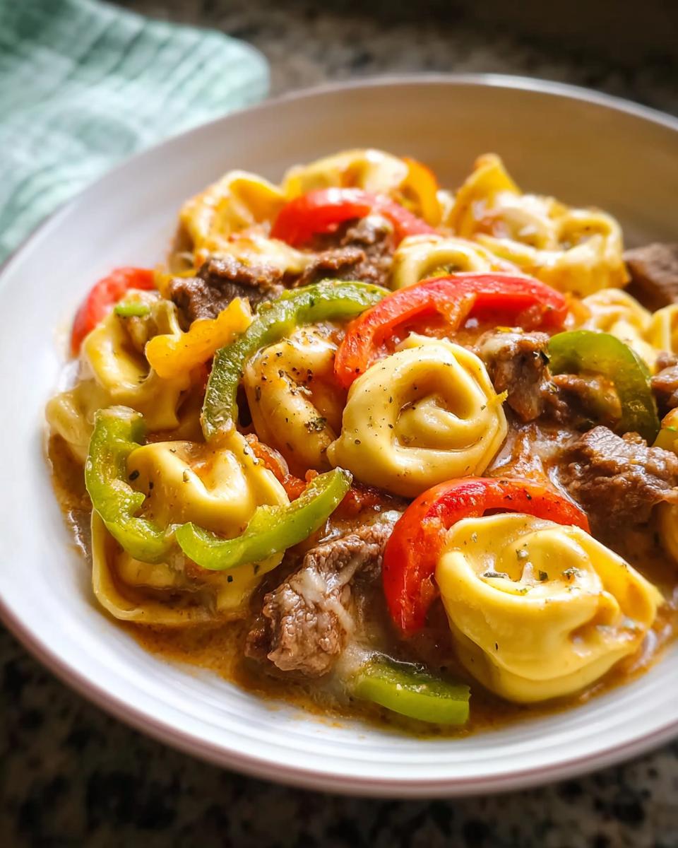 Crock Pot Cheesesteak Tortellini - detail 1