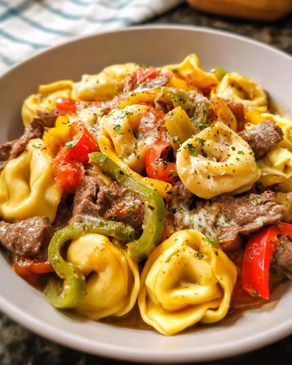 Crock Pot Cheesesteak Tortellini - detail 2