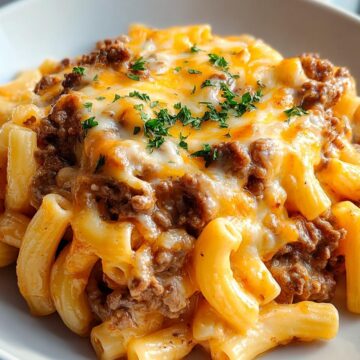 Crockpot Cheesy Crack Beef Pasta