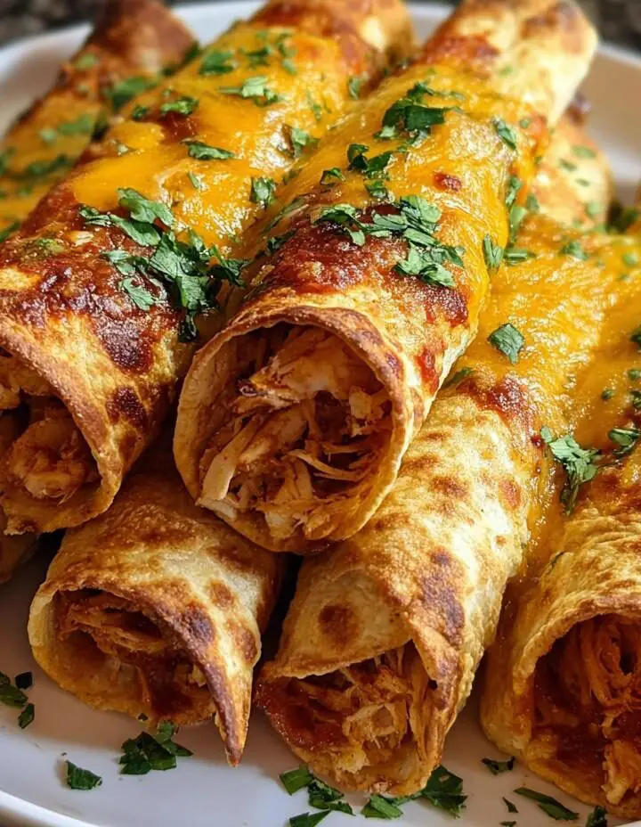 Crunchy Oven-Baked Chicken Taquitos