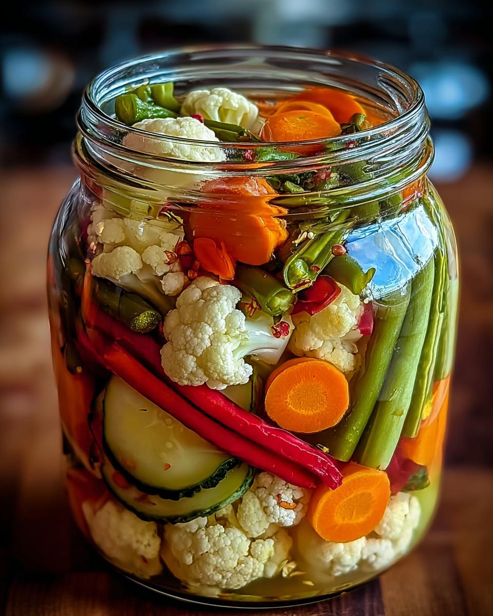Crunchy Tangy Refrigerator Pickled Vegetables - detail 2