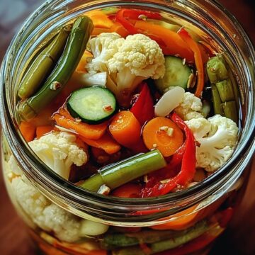 Crunchy Tangy Refrigerator Pickled Vegetables