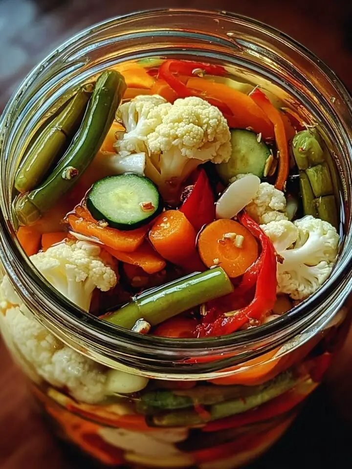 Crunchy Tangy Refrigerator Pickled Vegetables