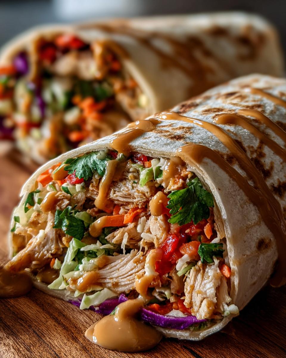 Crunchy Thai Peanut Chicken Wraps - detail 2