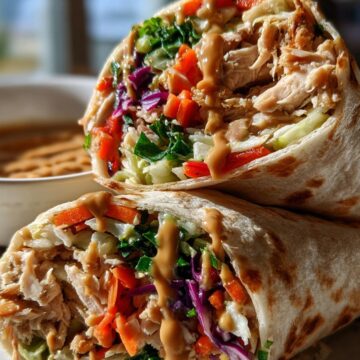 Crunchy Thai Peanut Chicken Wraps
