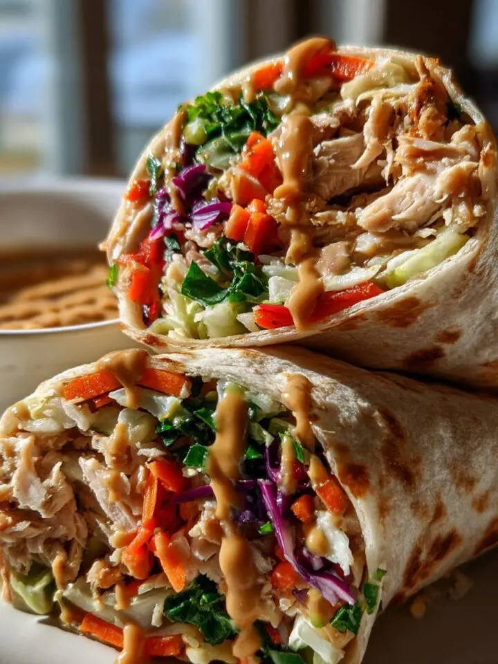 Crunchy Thai Peanut Chicken Wraps