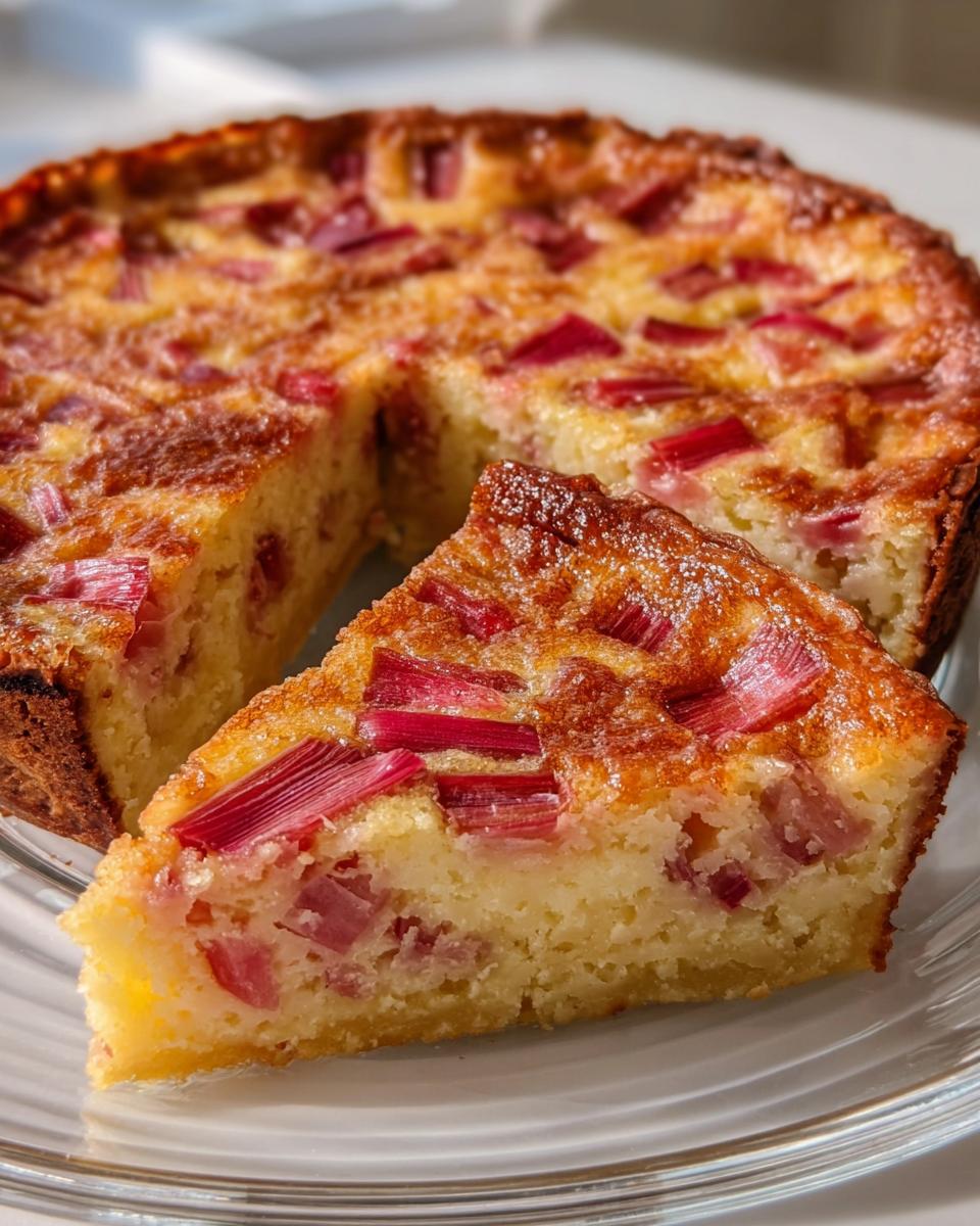 Crustless Rhubarb Custard Pie - detail 1