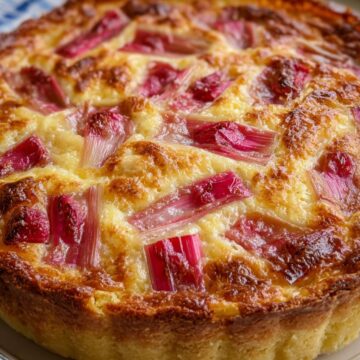 Crustless Rhubarb Custard Pie