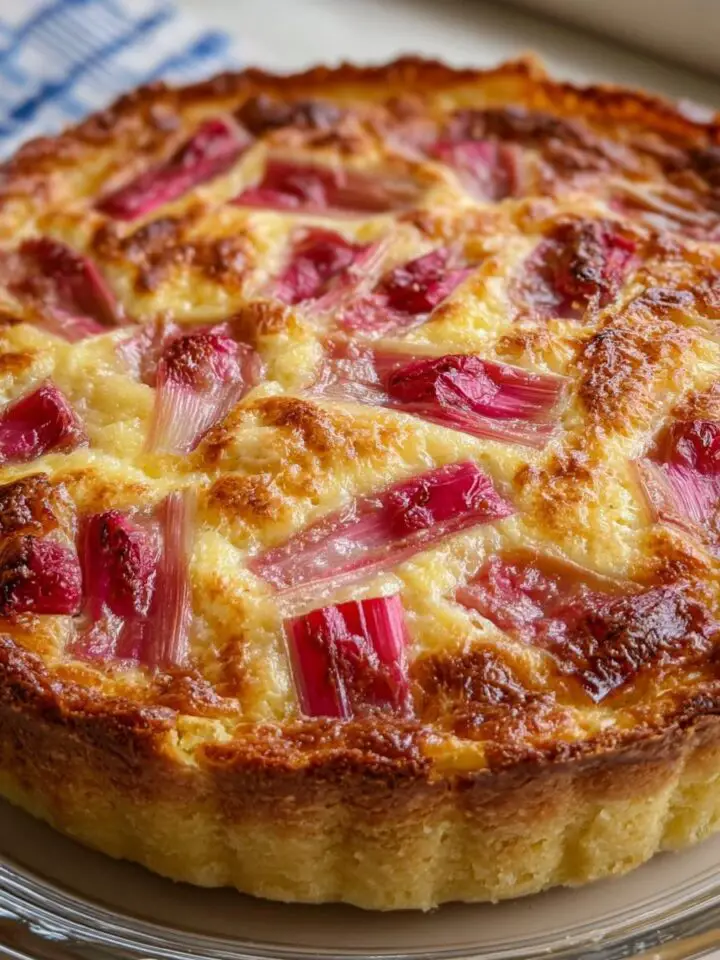 Crustless Rhubarb Custard Pie