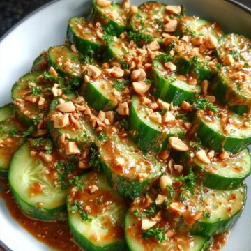 Cucumbers in Spicy Peanut Sauce