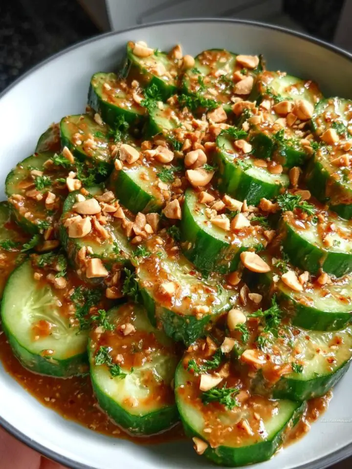 Cucumbers in Spicy Peanut Sauce