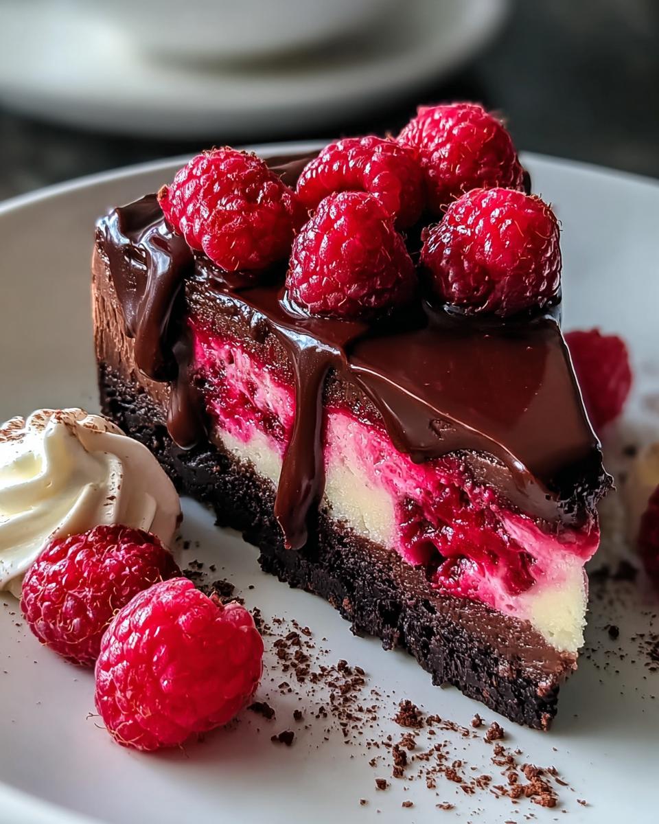 Dark Chocolate Raspberry Cheesecake - detail 1