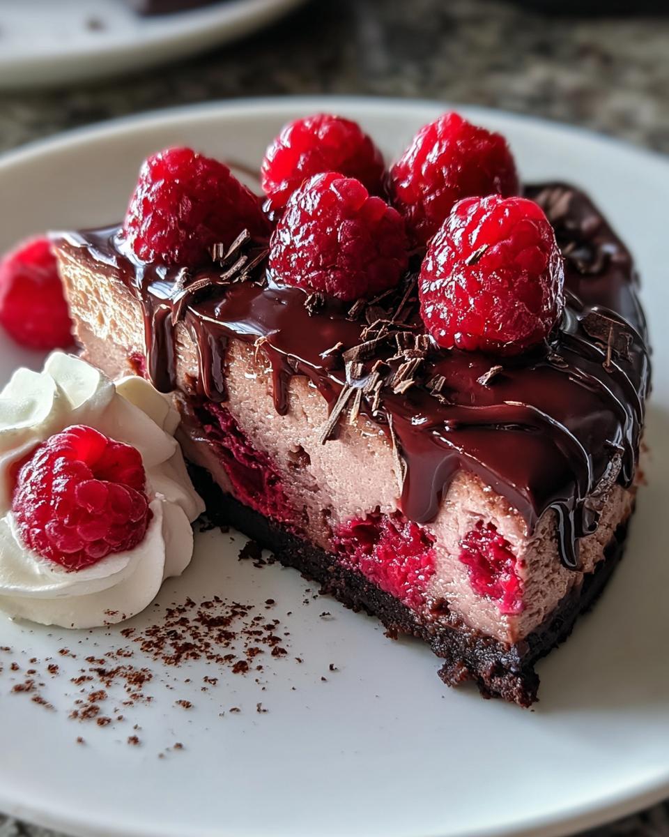 Dark Chocolate Raspberry Cheesecake - detail 2