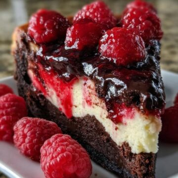 Dark Chocolate Raspberry Cheesecake