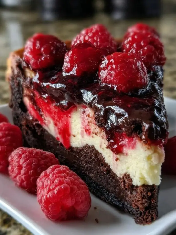 Dark Chocolate Raspberry Cheesecake