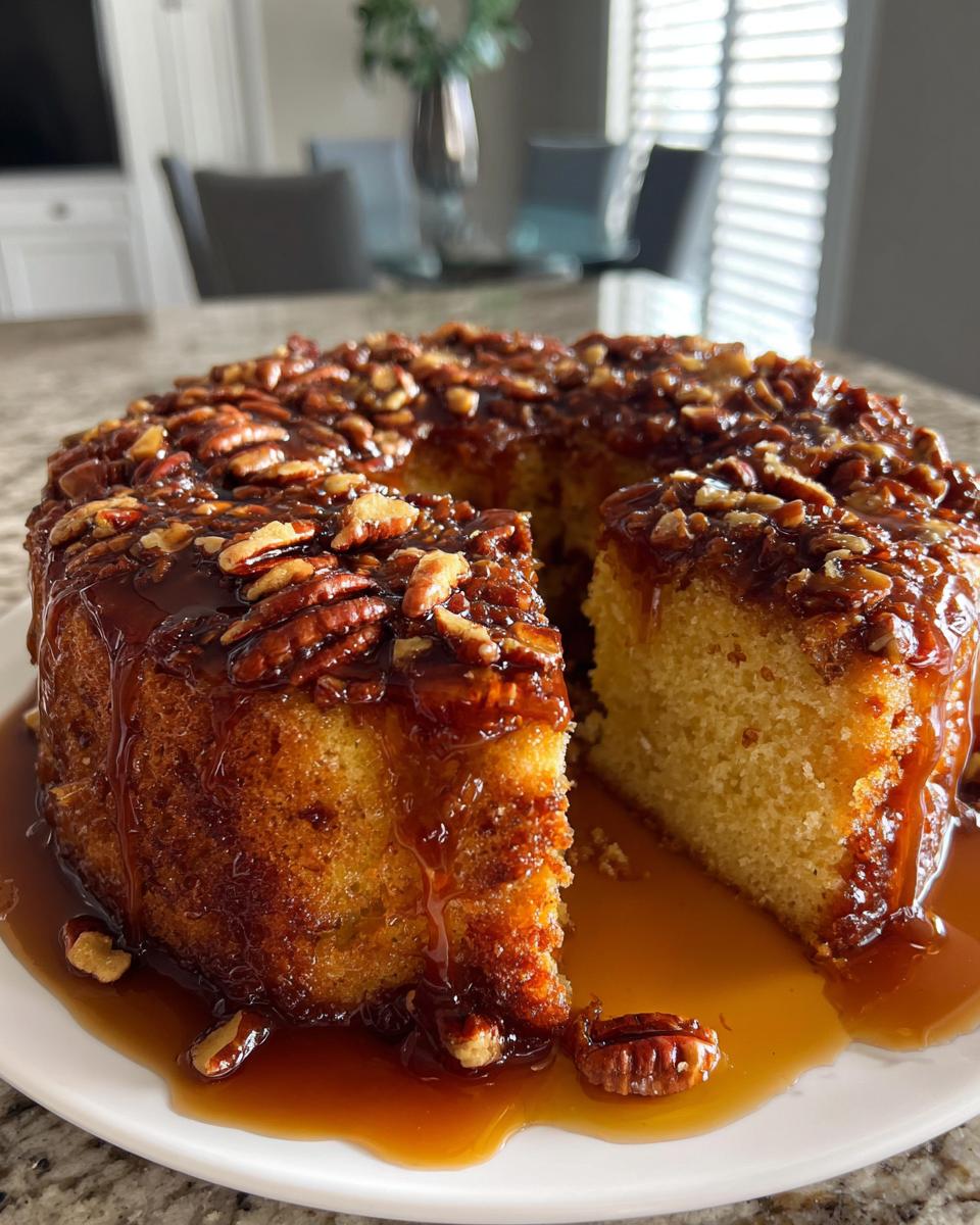 Delicious Butter Pecan Praline Poke Cake - detail 1