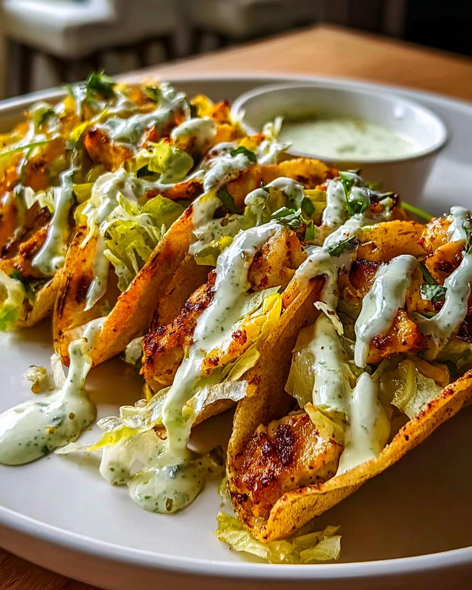 Dill Pickle Ranch Smash Chicken Tacos - detail 1
