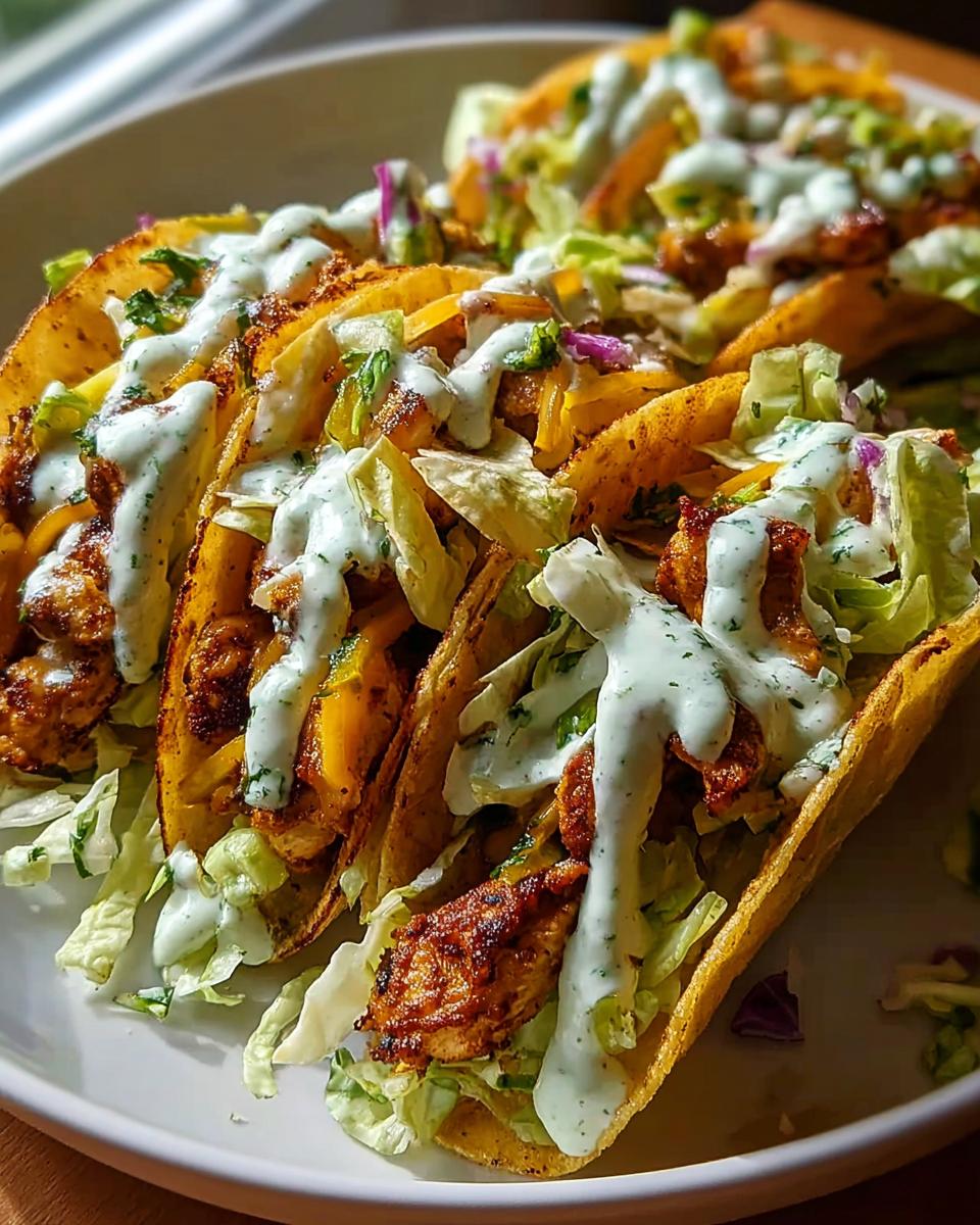 Dill Pickle Ranch Smash Chicken Tacos - detail 2