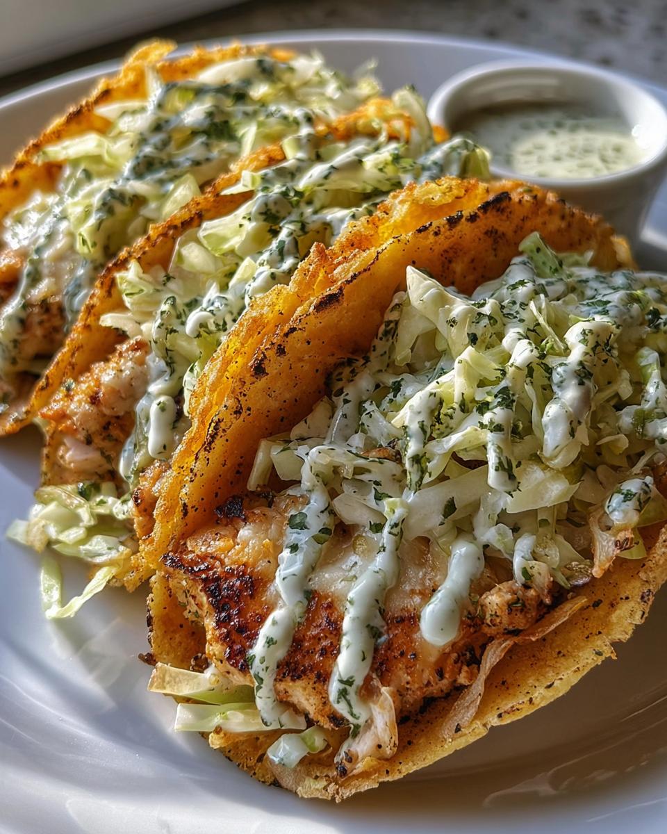 Dill Pickle Ranch Smash Chicken Tacos with Crispy Cheese Lace - detail 1