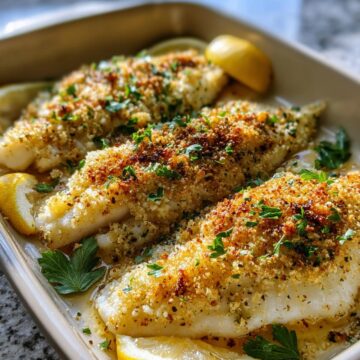 Easy Baked Flounder Oreganata