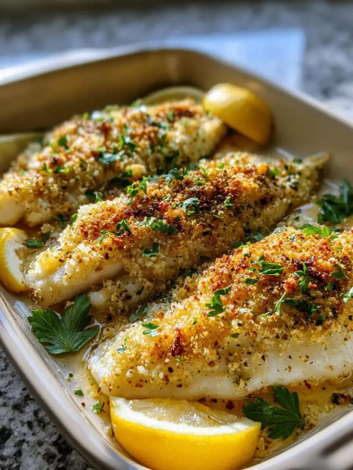Easy Baked Flounder Oreganata