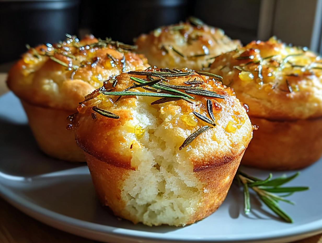 Easy Garlic Rosemary Focaccia Muffins - detail 3