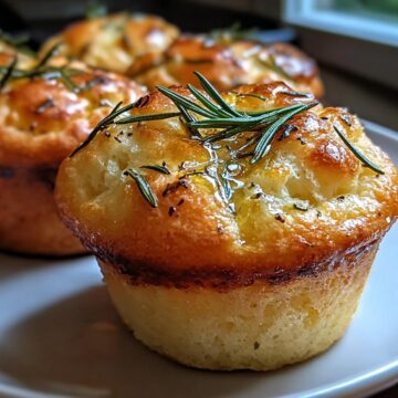 Easy Garlic Rosemary Focaccia Muffins
