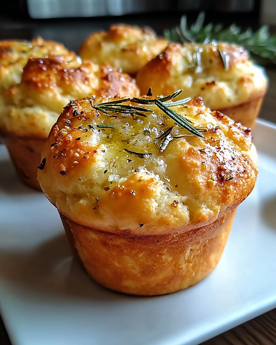 Easy Garlic Rosemary Focaccia Muffins - detail 4