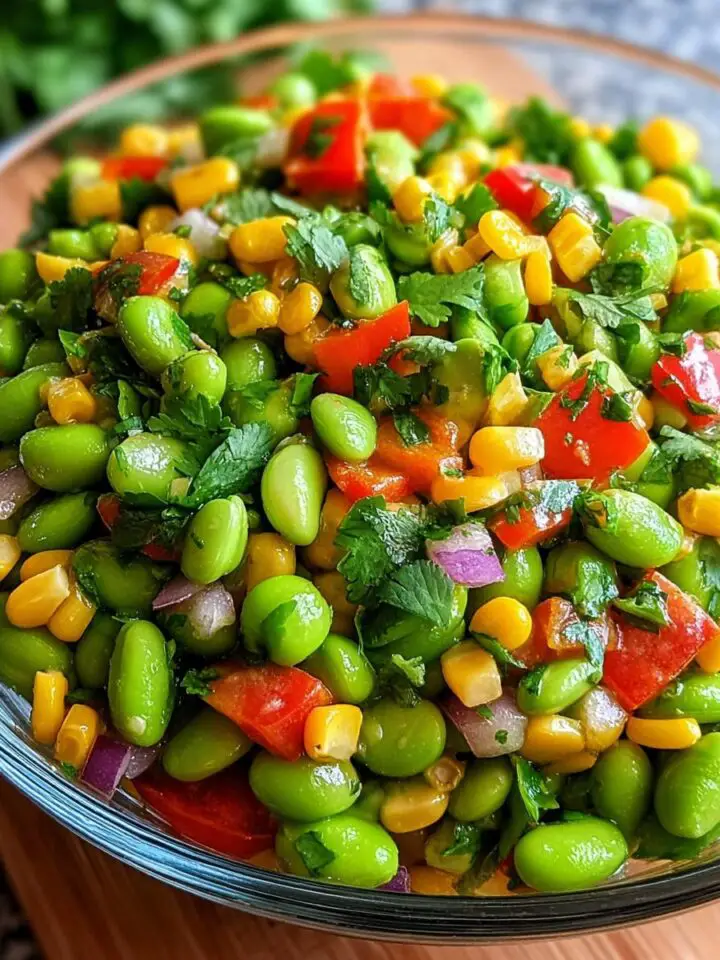 Edamame Salad with Cilantro Lime Dressing