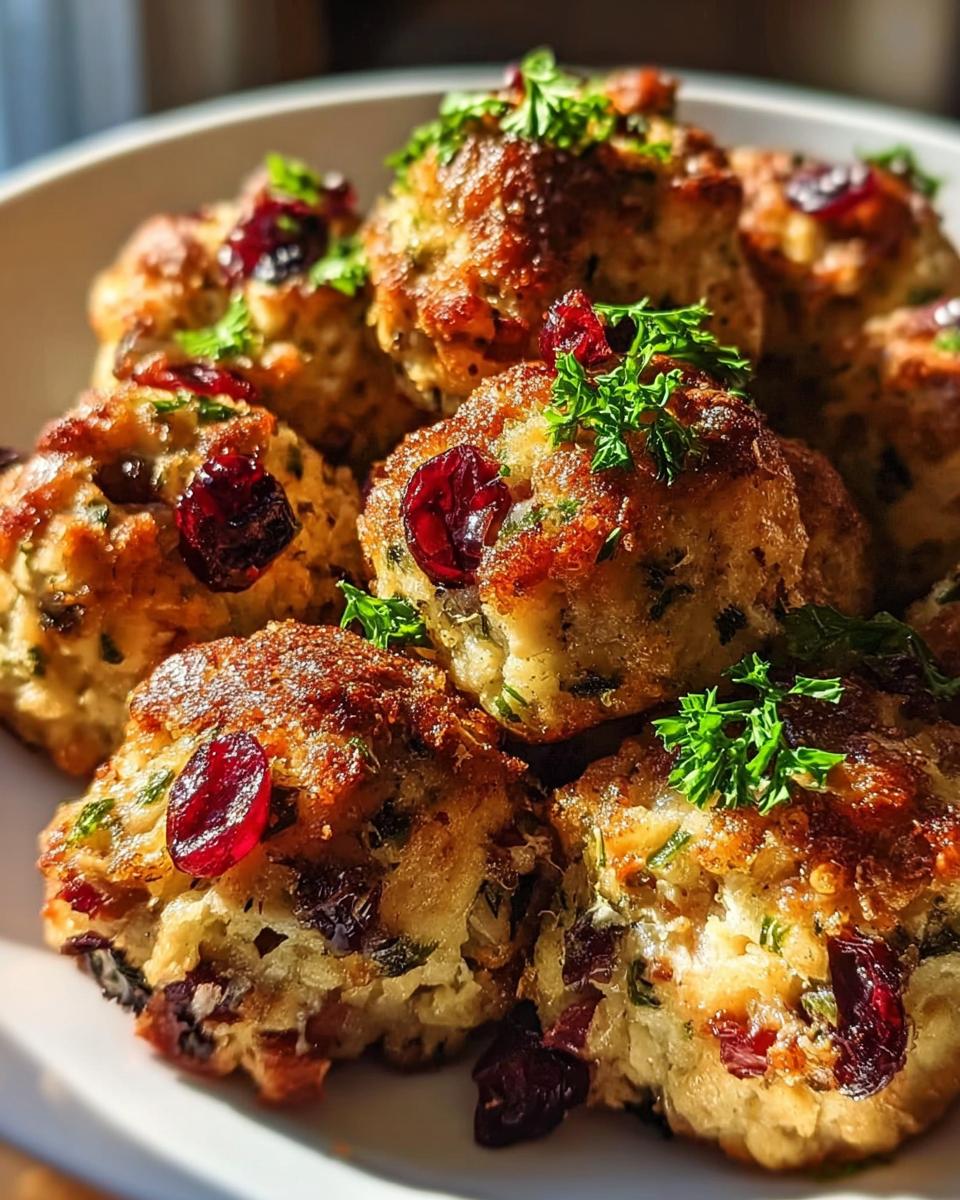 Festive Cranberry Turkey Stuffing Balls - detail 1
