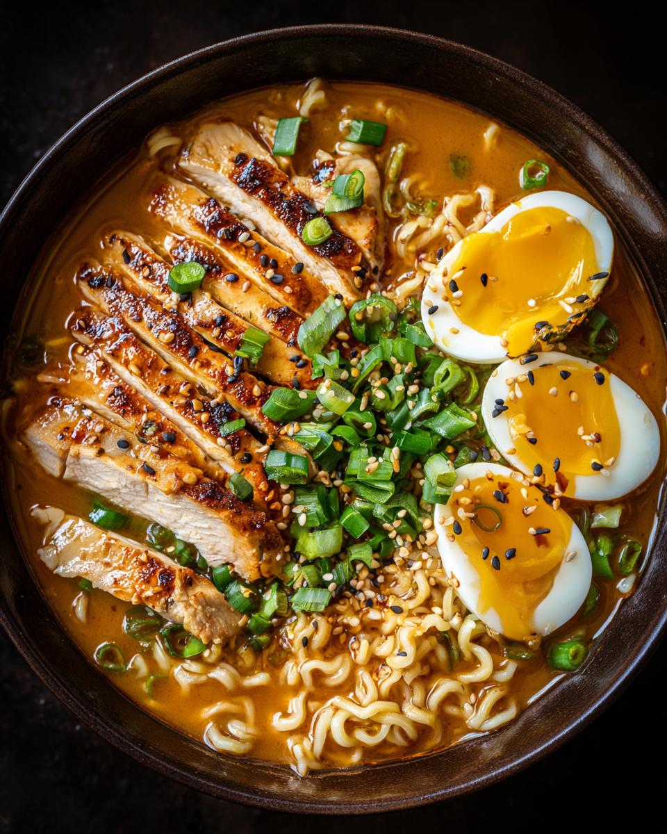 Fiery Chicken Ramen with Creamy Garlic Sauce - detail 2