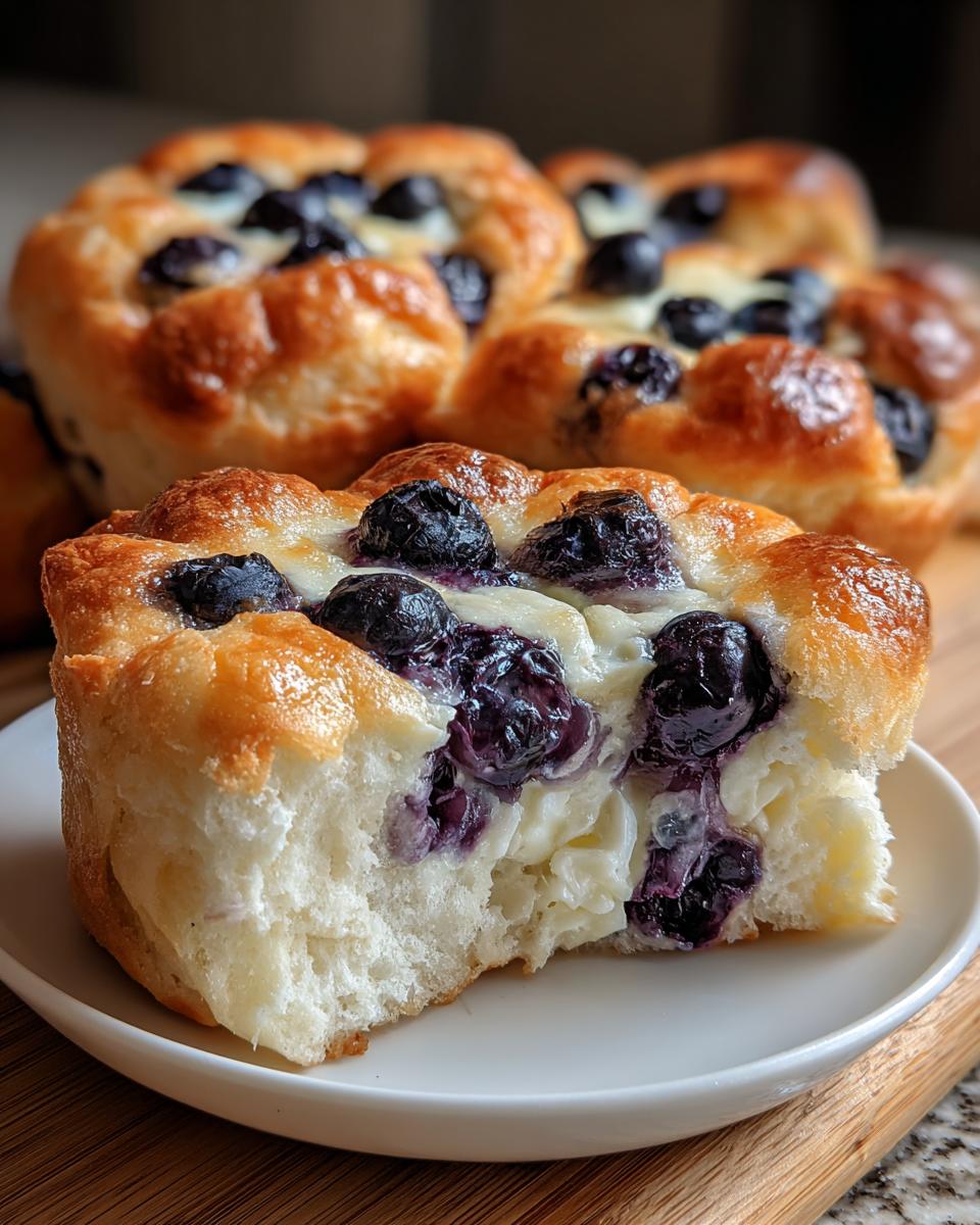 Fluffy Cottage Cheese Blueberry Cloud Bread - detail 2