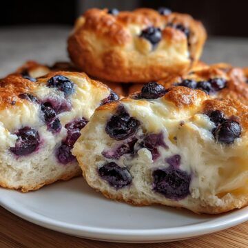 Fluffy Cottage Cheese Blueberry Cloud Bread