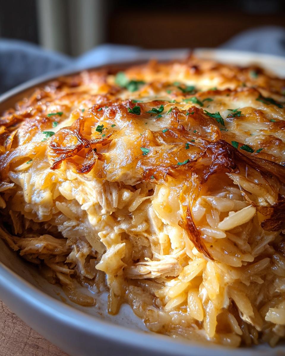 French Onion Chicken Orzo Casserole - detail 1