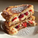 Fried Strawberry Cheesecake Sandwiches