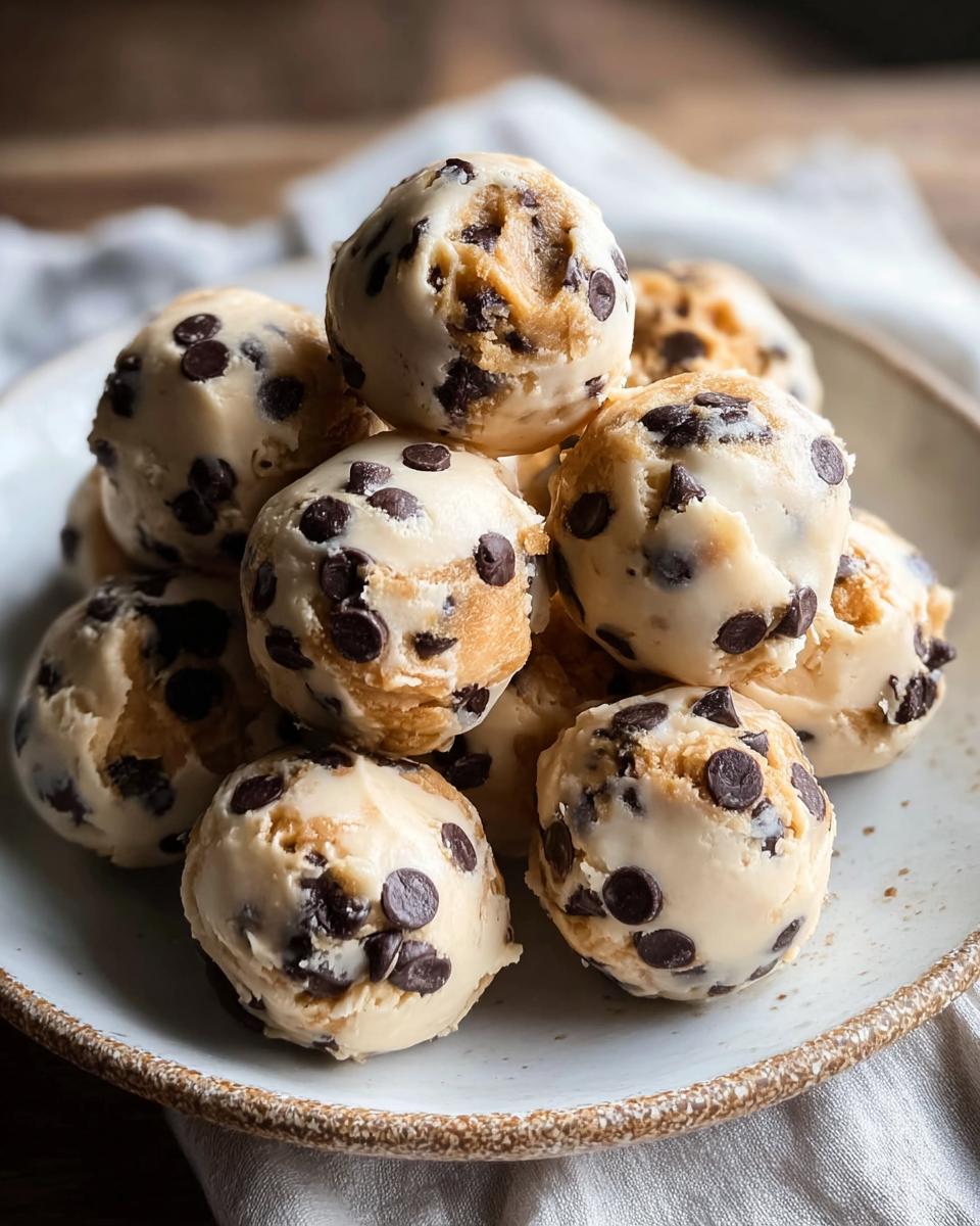 Frozen Greek Yogurt Peanut Butter Bites with Chocolate Chips - detail 1