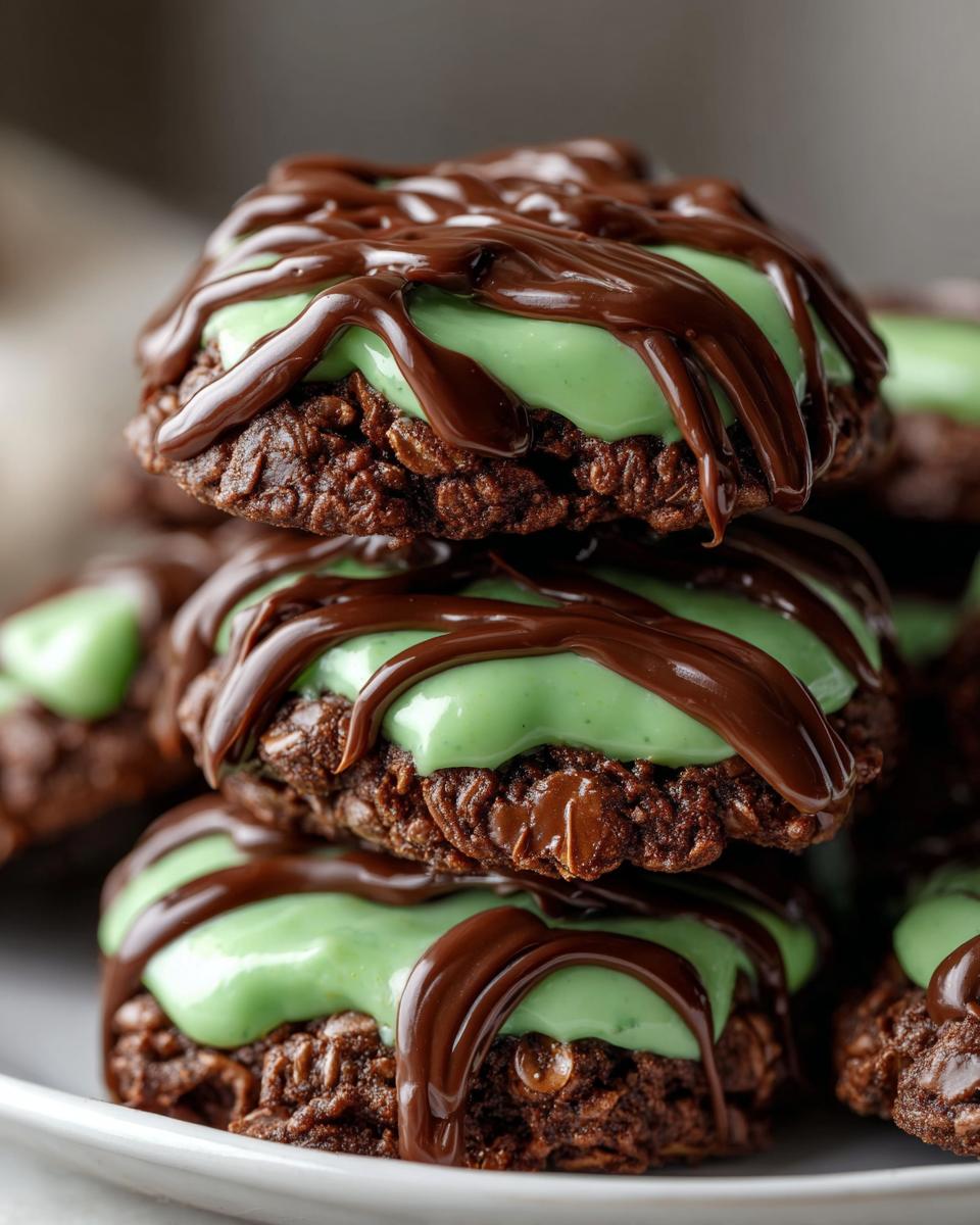 Fudgy Mint Chocolate No-Bake Cookies - detail 1