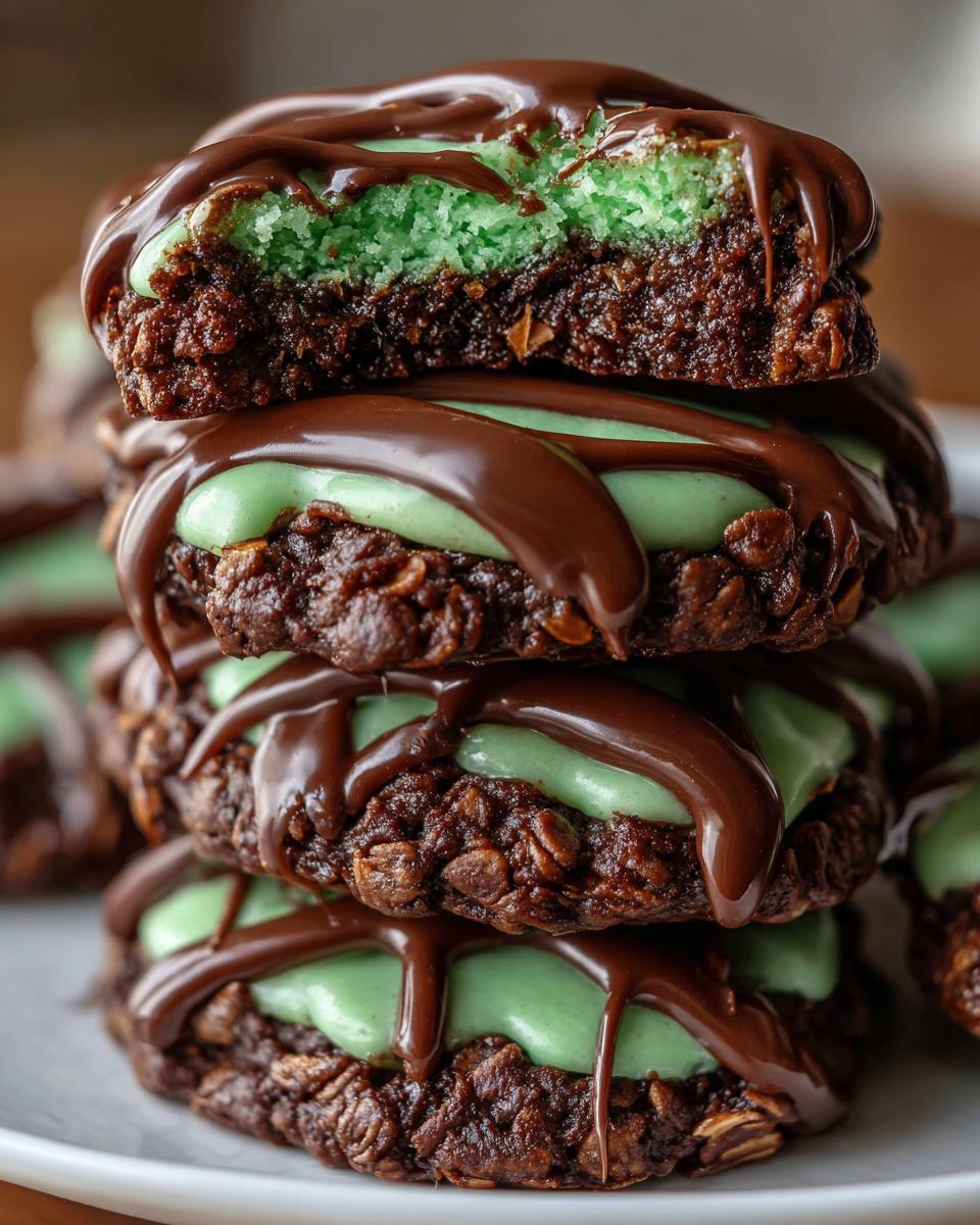 Fudgy Mint Chocolate No-Bake Cookies - detail 2