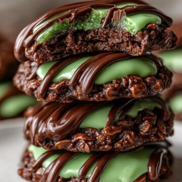 Fudgy Mint Chocolate No-Bake Cookies