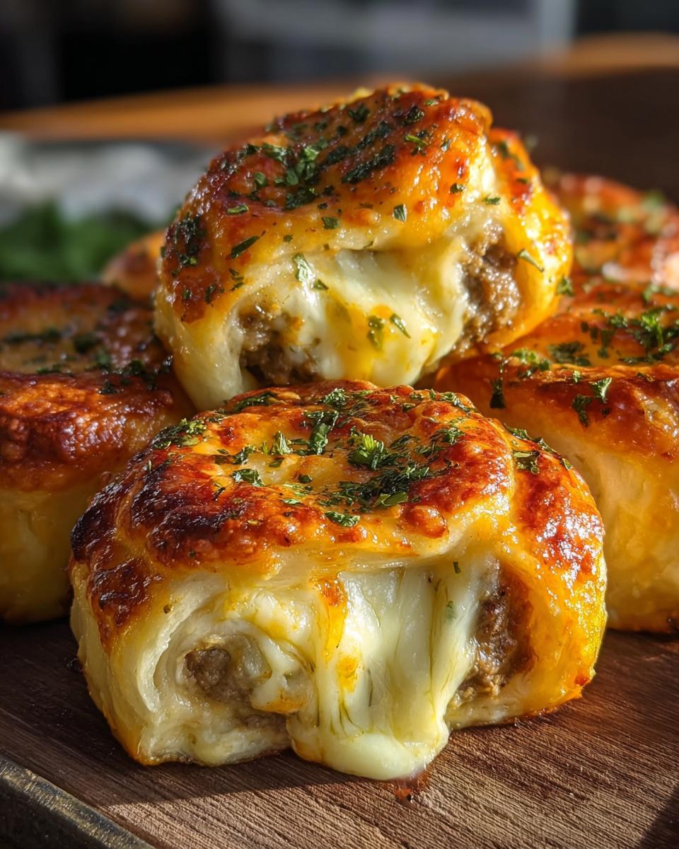 Garlic Butter Cheeseburger Rollups - detail 2