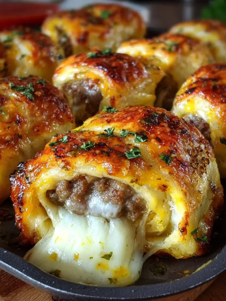 Garlic Butter Cheeseburger Rollups