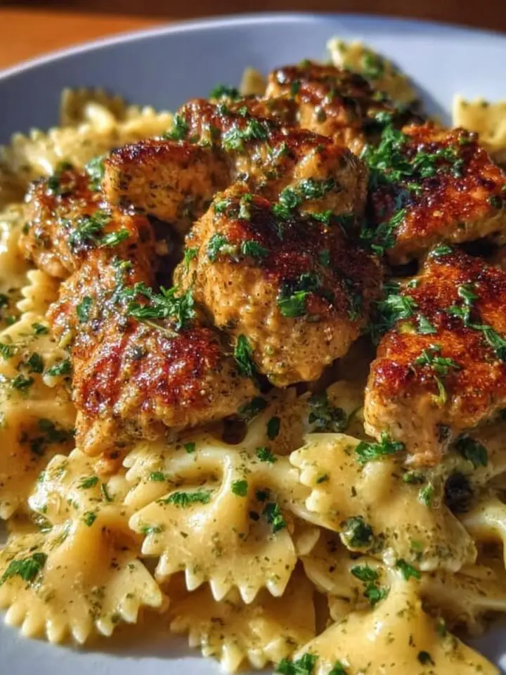 Garlic Butter Chicken with Bowtie Pasta