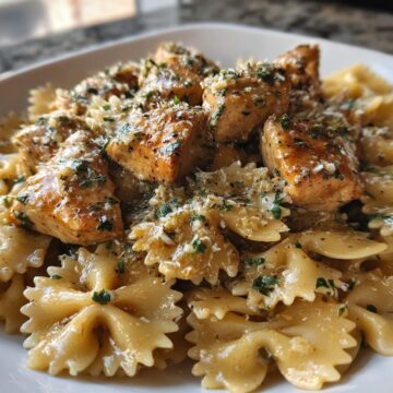 Garlic Butter Chicken with Bowtie Pasta
